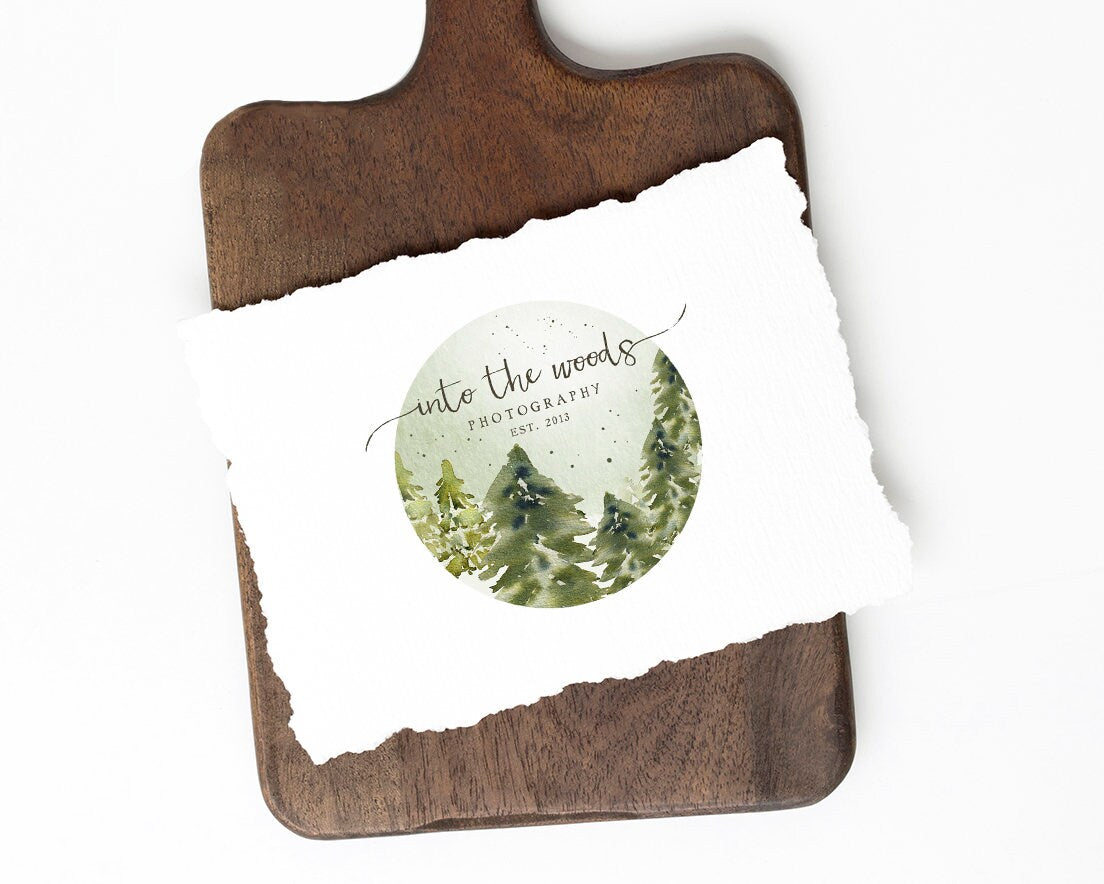 Into The Woods | Premade Logo Design | Forest, Trees, Woodland, Farmhouse