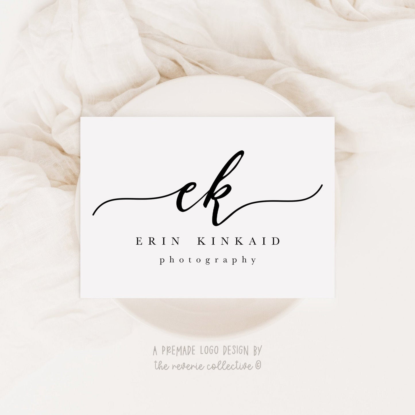 Erin Kinkaid | Premade Logo Design | Initial, Monogram, Farmhouse, Calligraphy