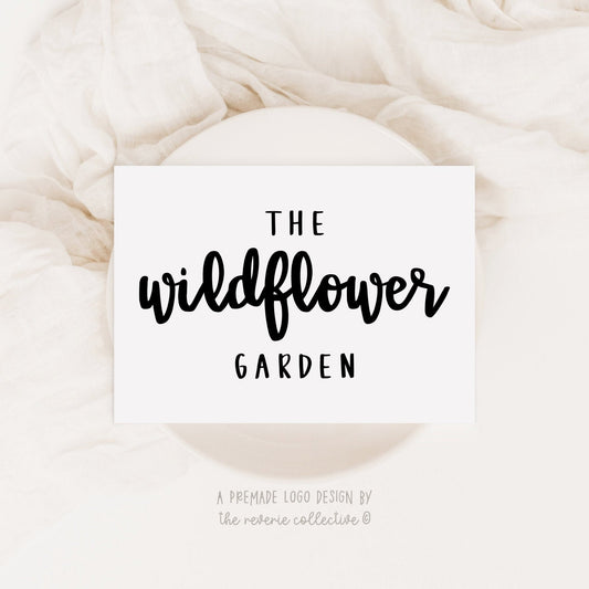 The Wildflower Garden | Premade Logo Design | Calligraphy, Cursive Font, Minimal
