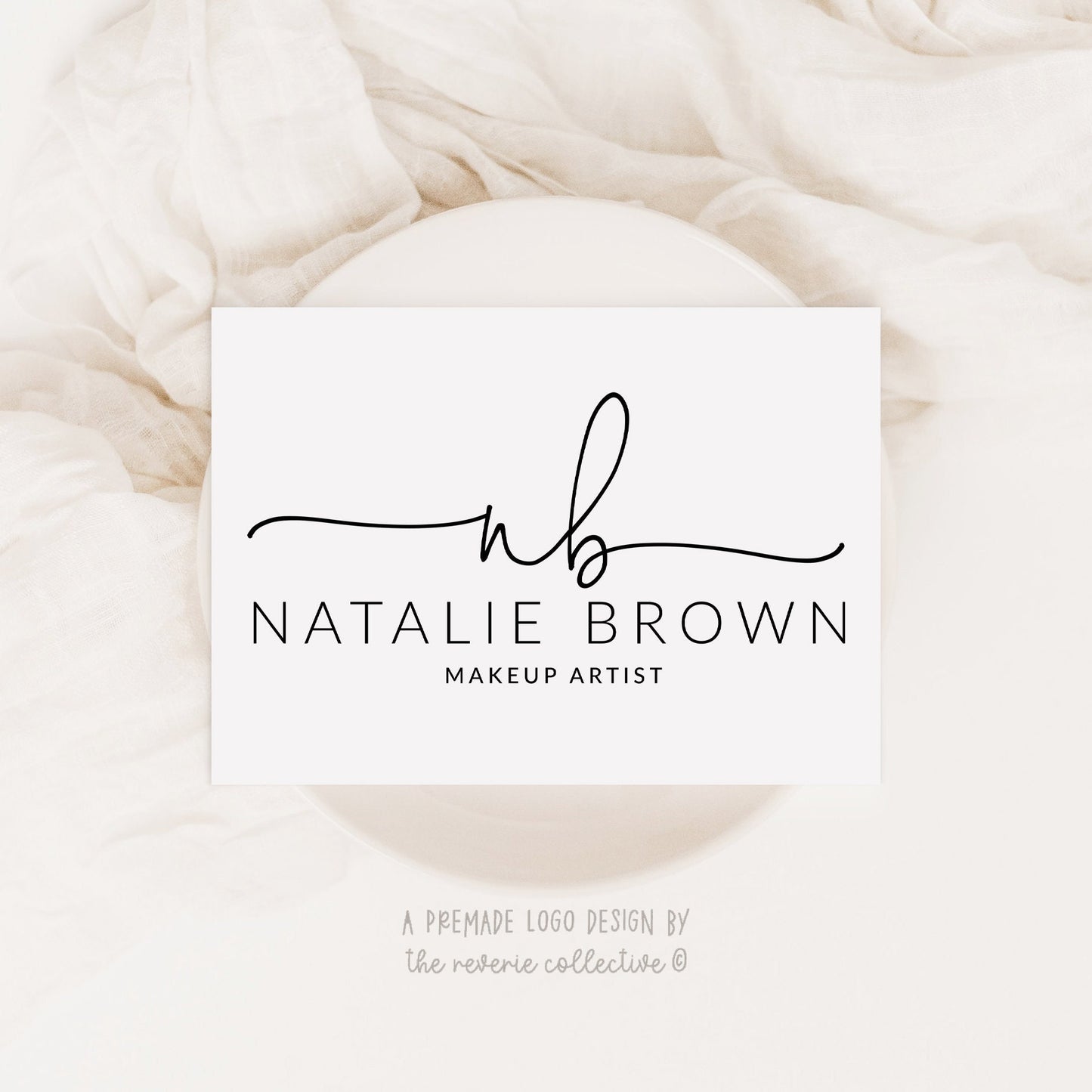 Natalie Brown | Premade Logo Design | Text Only, Modern, Monogram, Calligraphy