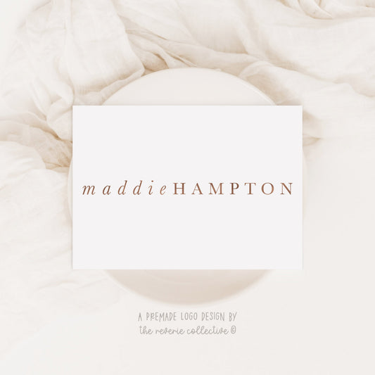 Maddie Hampton | Premade Logo Design | Elegant, Minimal, Rose Gold, Classic