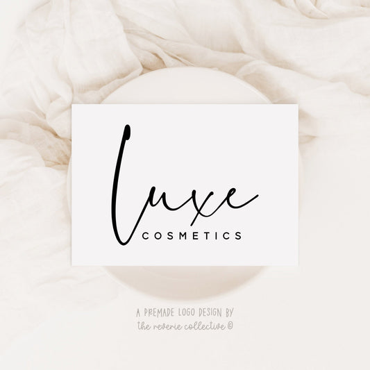 Luxe Cosmetics | Premade Logo Design | Text Only, Handwritten, Script, Modern, Boho