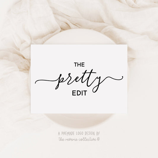 The Pretty Edit | Premade Logo Design | Minimal, Hand Drawn Font, Calligraphy
