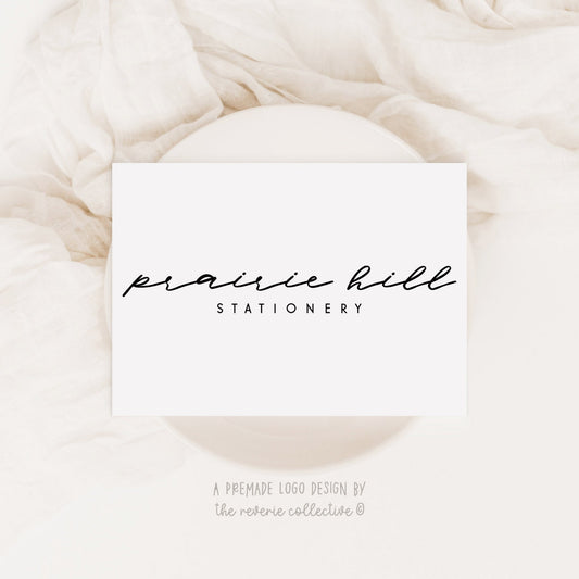 Prairie Hill | Premade Logo Design | Minimal, Hand Written, Signature, Farmhouse