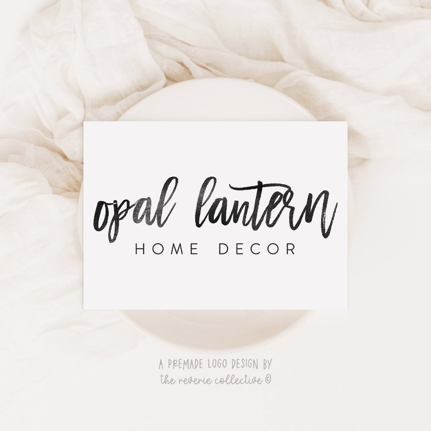 Opal Lantern | Premade Logo Design | Handwritten, Calligraphy, Text Only, Romantic