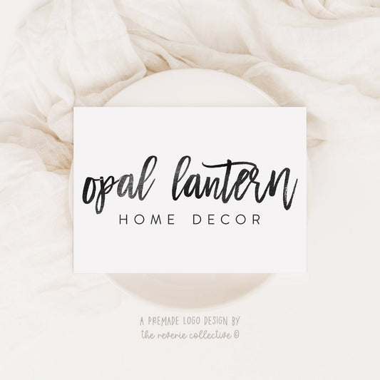 Opal Lantern | Premade Logo Design | Handwritten, Calligraphy, Text Only, Romantic
