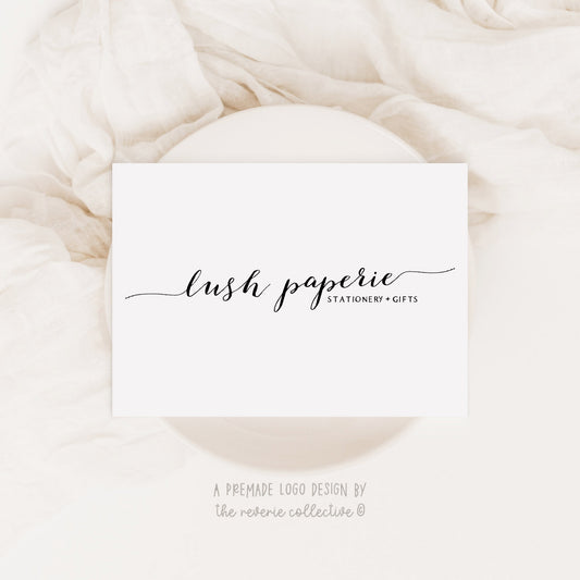 Lush Paperie | Premade Logo Design | Handwritten, Calligraphy, Farmhouse, Romantic