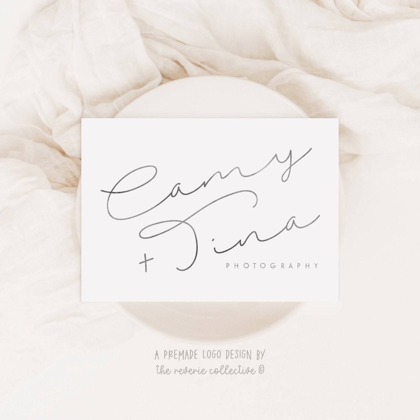 Camy + Tina | Premade Logo Design | Text Only, Modern, Calligraphy, Handwritten, Boho