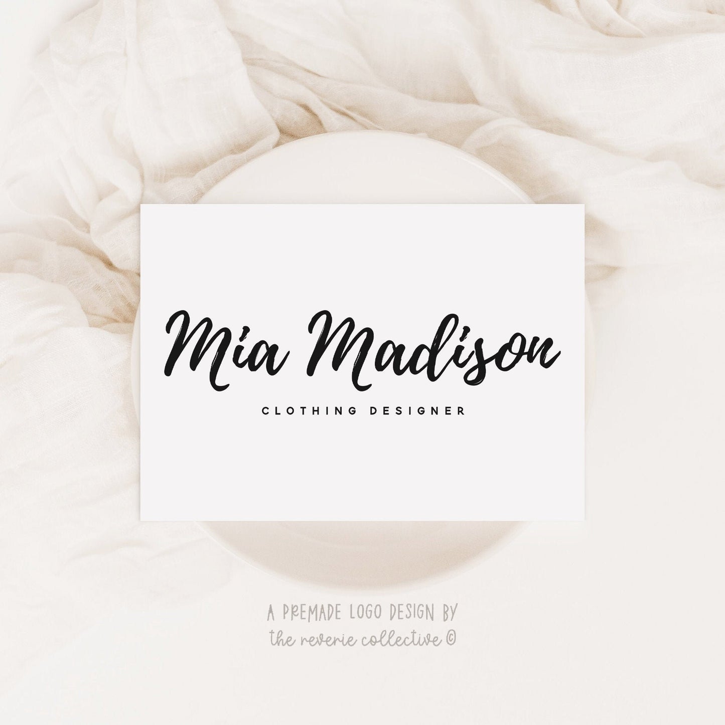 Mia Madison | Premade Logo Design | Calligraphy, Modern, Script, Minimal, Text Only