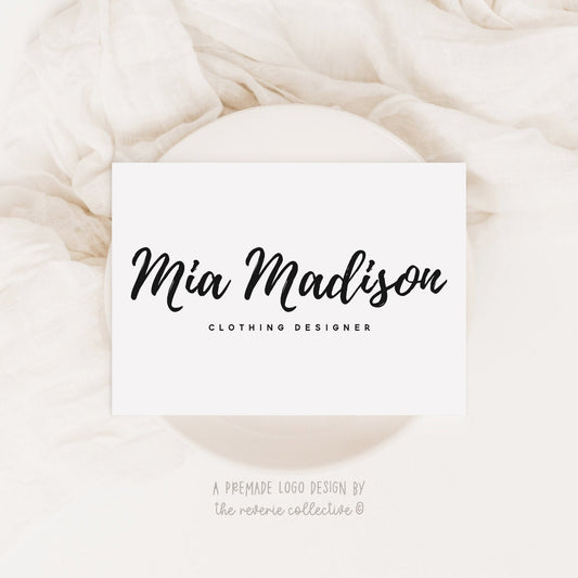 Mia Madison | Premade Logo Design | Calligraphy, Modern, Script, Minimal, Text Only