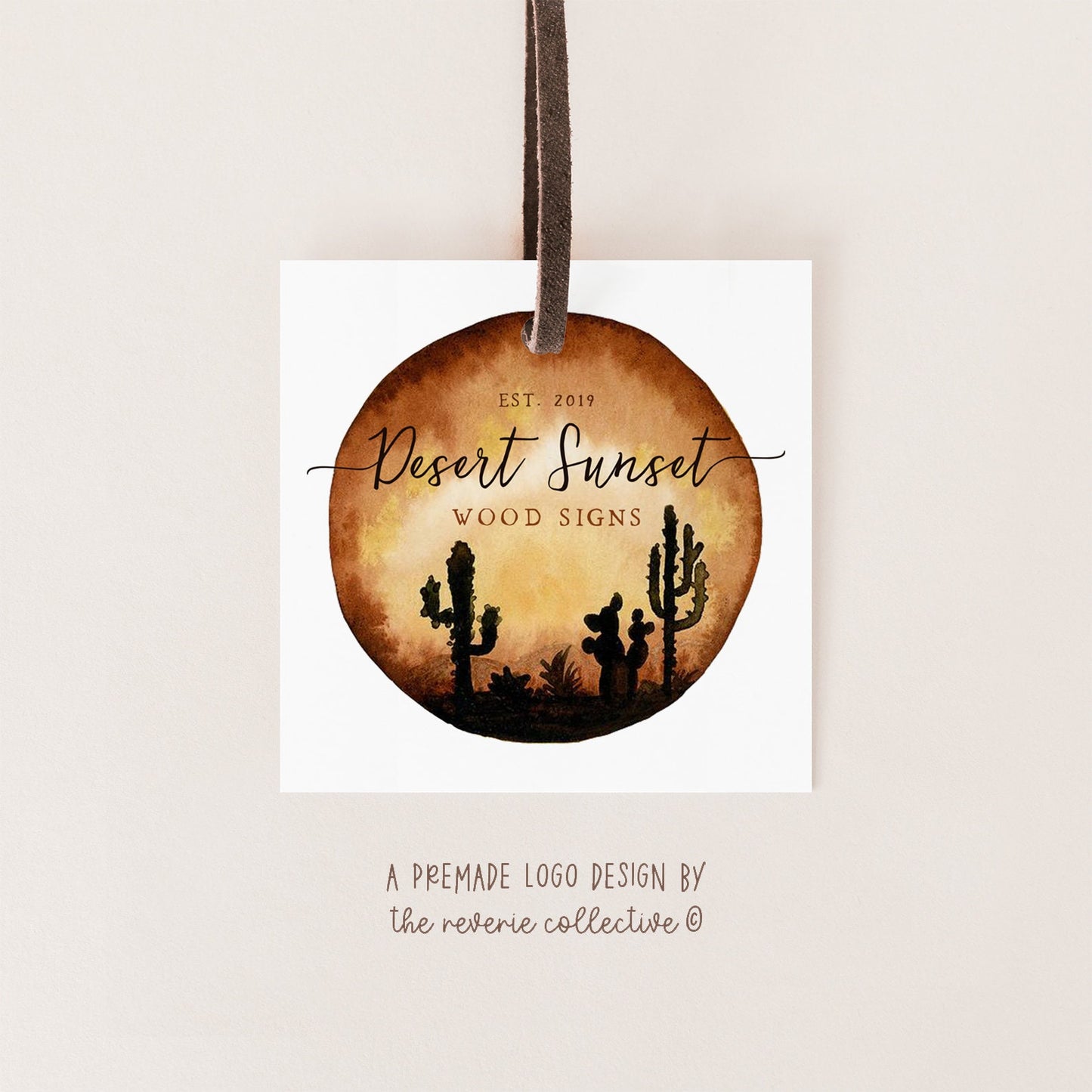 Desert Sunset | Premade Logo Design | Cactus, Western, Rustic, Country