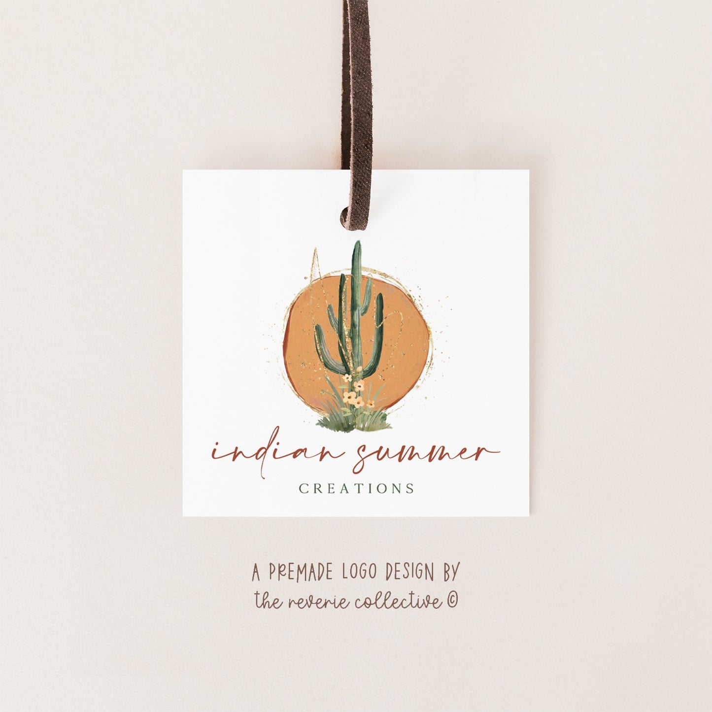 Indian Summer | Premade Logo Design | Cactus, Desert, Bohemian
