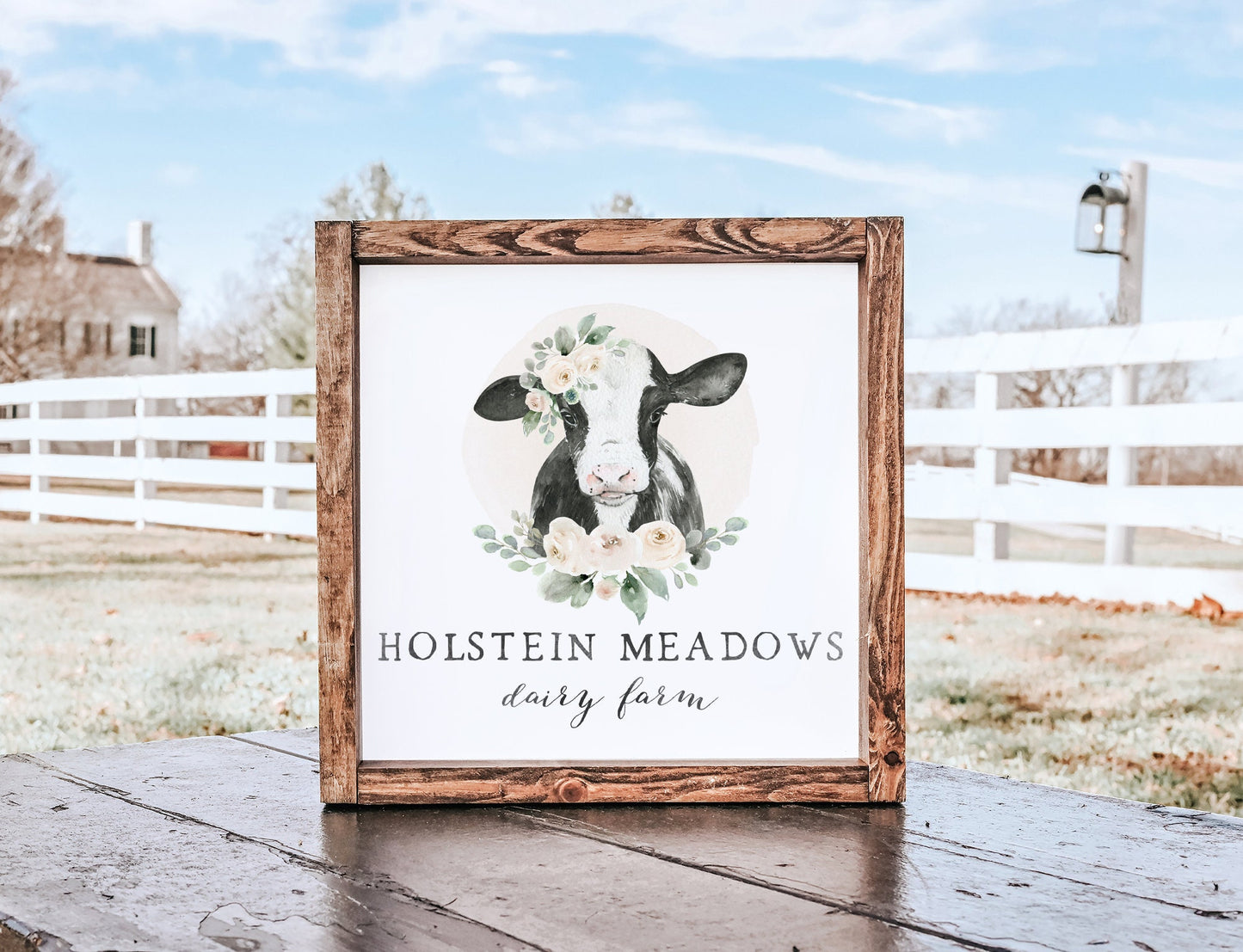 Holstein Meadows | Premade Logo Design | Cow, Dairy, Farm, Rustic Farmhouse