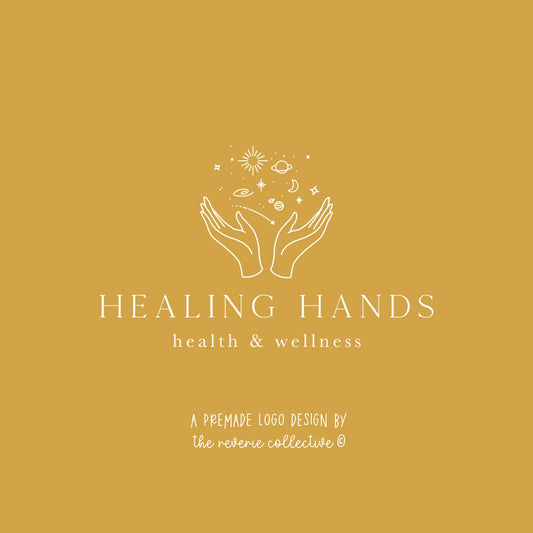 Healing Hands | Premade Logo Design | Boho, Moon, Stars, Celestial