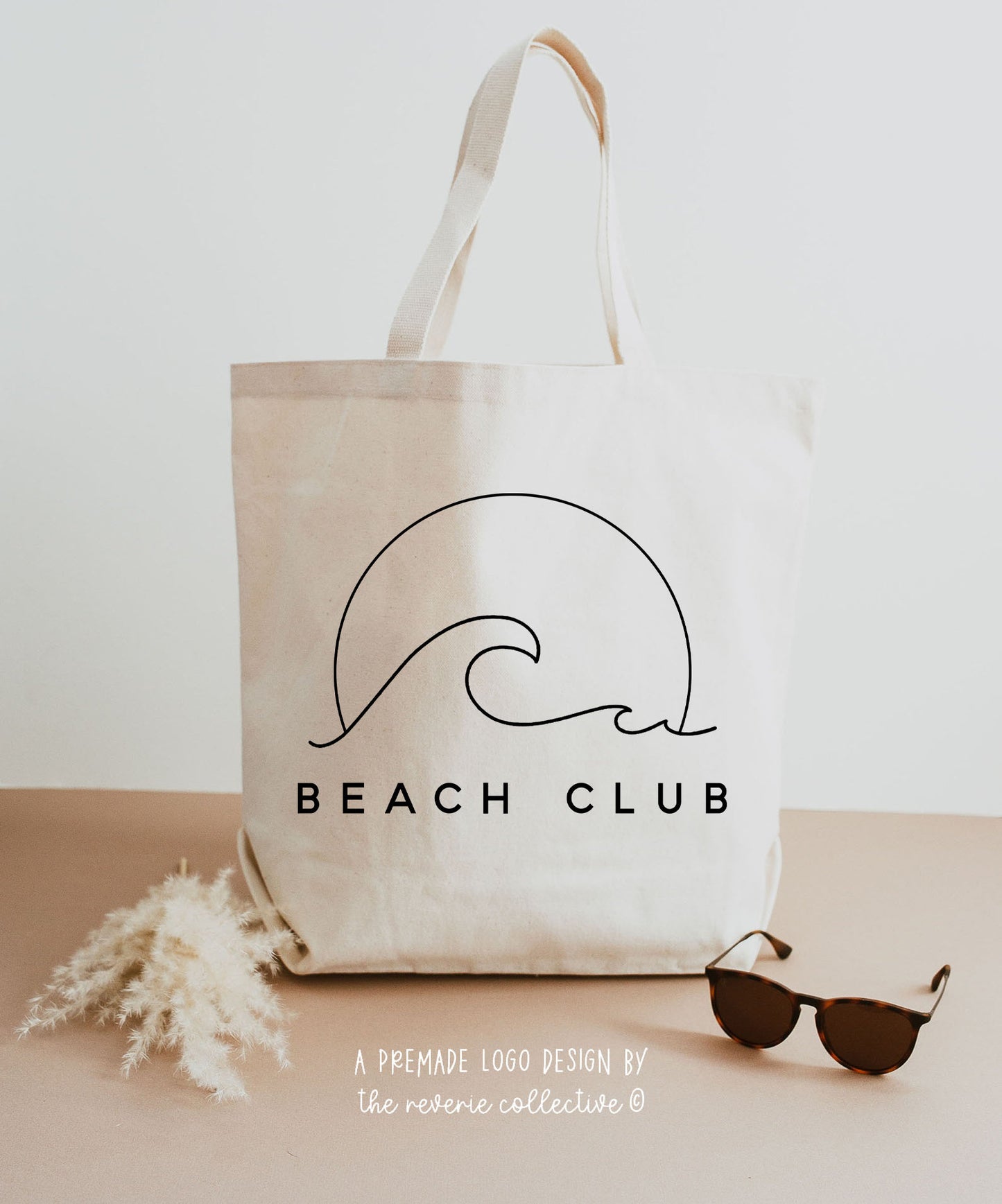 Beach Club | Premade Logo Design | Wave, Ocean, Sun, Abstract, Boho