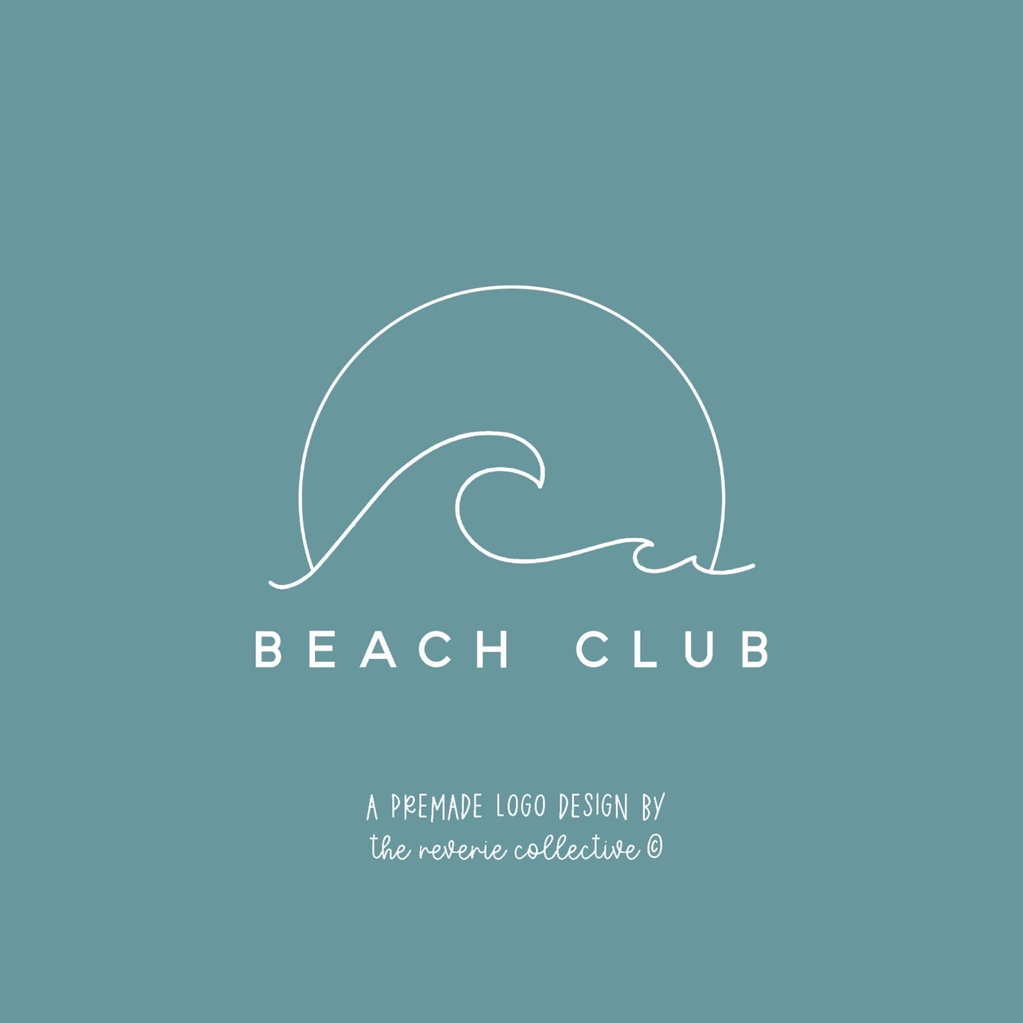 Beach Club | Premade Logo Design | Wave, Ocean, Sun, Abstract, Boho