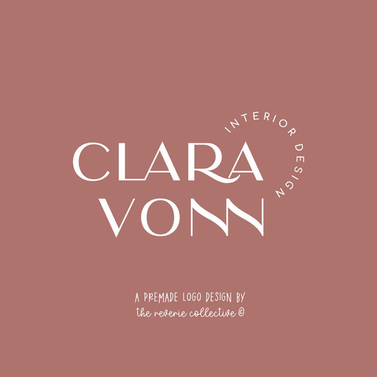 Clara Vonn | Premade Logo Design | Modern Font, Boho, Minimal, Abstract