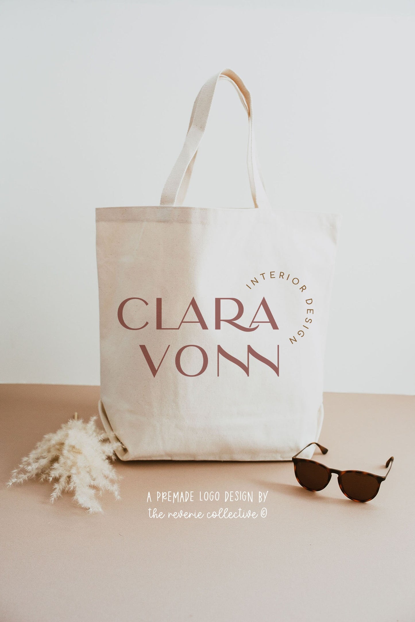 Clara Vonn | Premade Logo Design | Modern Font, Boho, Minimal, Abstract