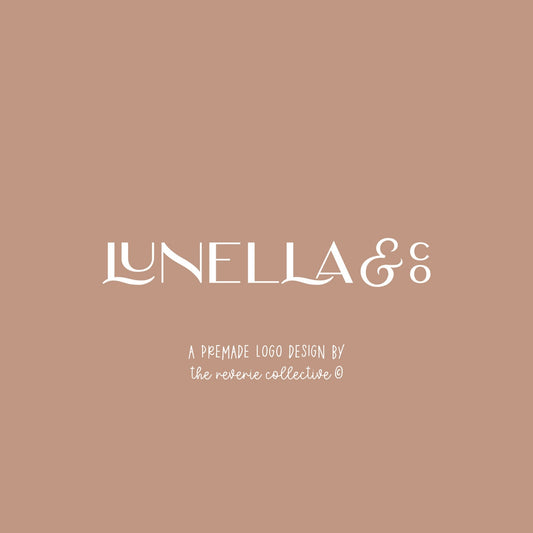 Lunella & Co | Premade Logo Design | Modern Font, Boho, Ampersand