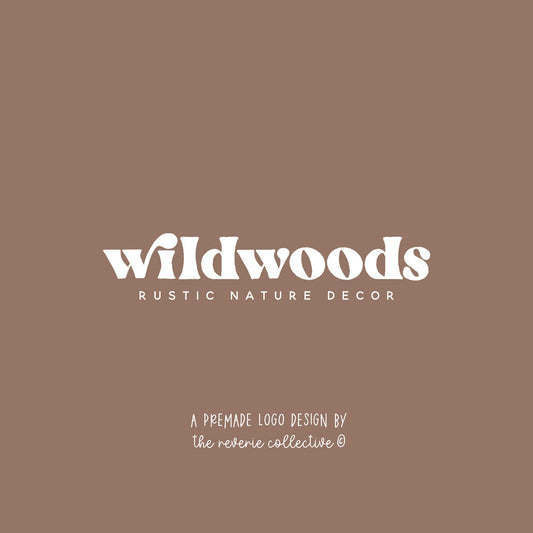 Wildwoods | Premade Logo Design | Retro, Vintage, Boho, Trendy, Text Only, Minimal