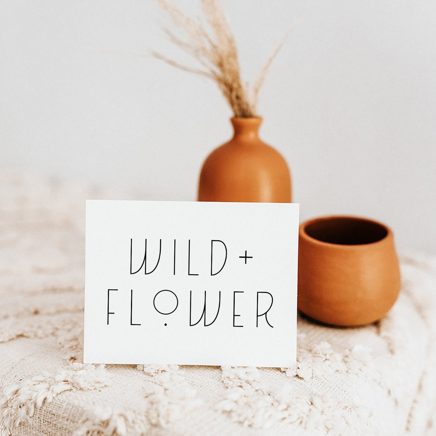 Wild + Flower | Premade Logo Design | Text Only, Modern, Bohemian, Art Deco, Boho