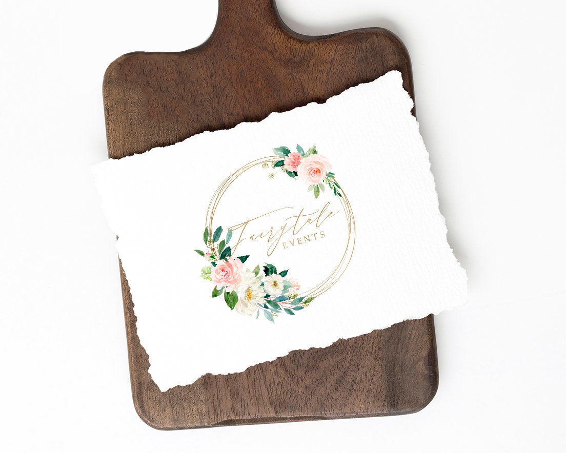 Fairytale Events | Premade Logo Design | Wreath, Whimsical, Floral, Wedding, Florist