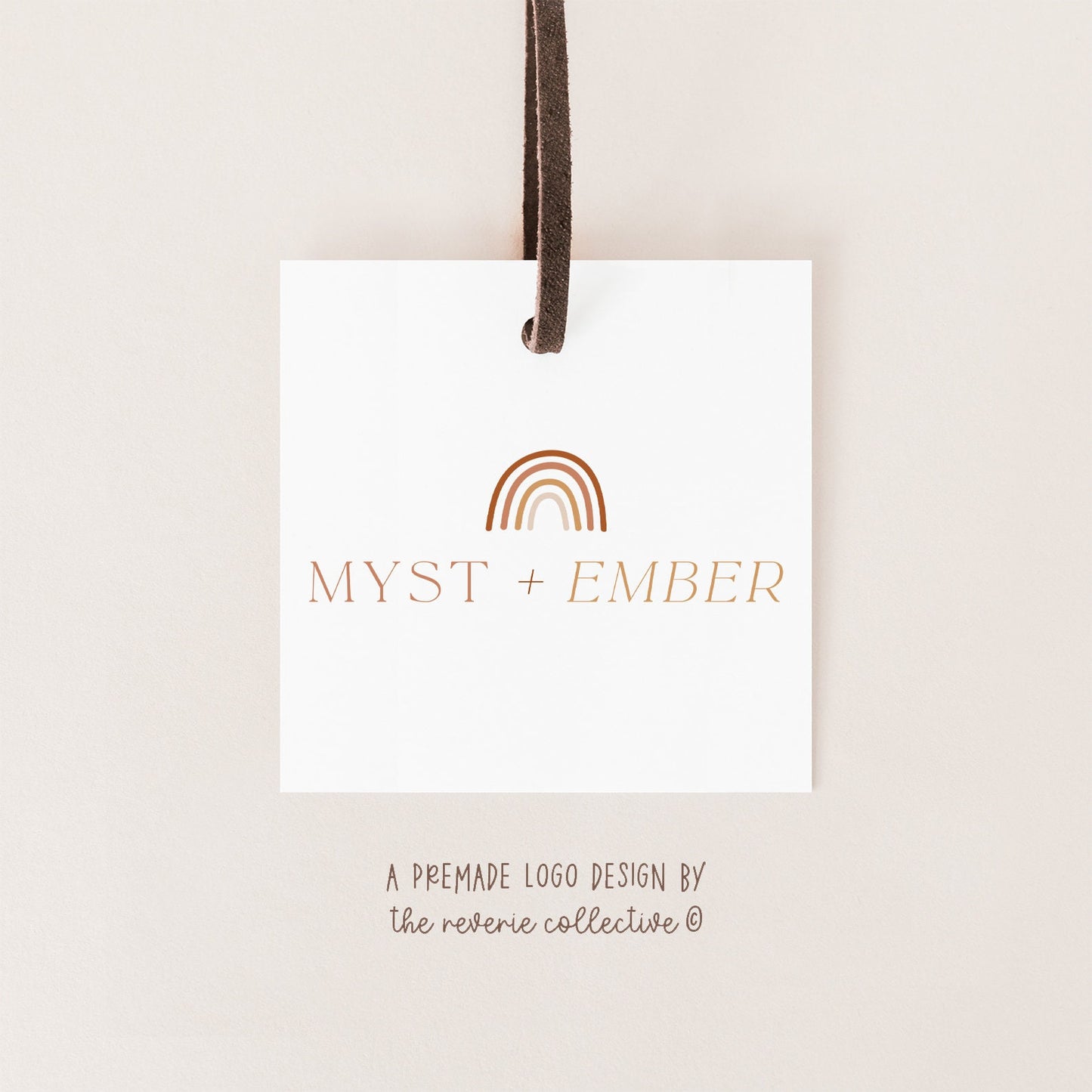 Myst + Ember | Premade Logo Design | Rainbow, Bohemian, Boho, Modern, Neutral