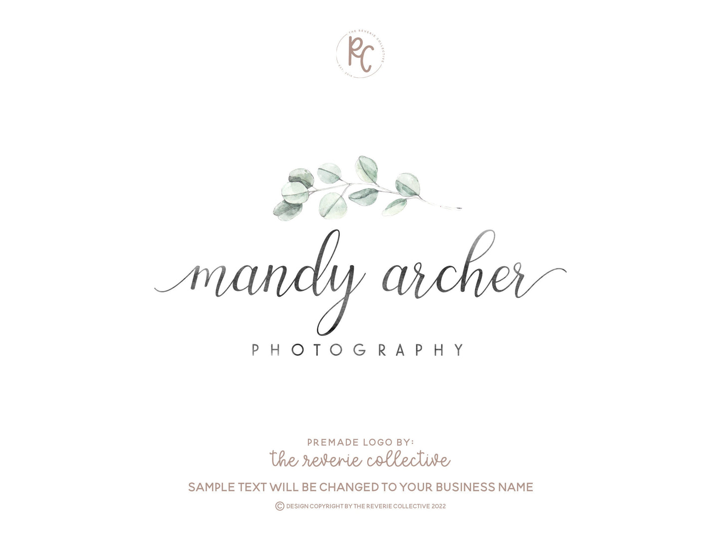 Mandy Archer | Premade Logo Design | Eucalyptus, Rustic, Farmhouse, Photography