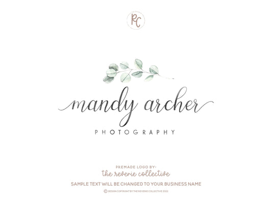 Mandy Archer | Premade Logo Design | Eucalyptus, Rustic, Farmhouse, Photography
