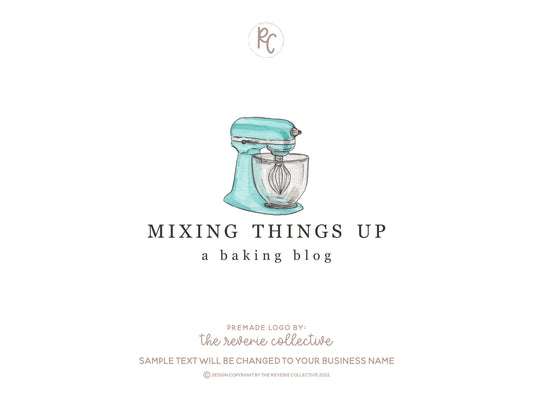 Mixing Things Up | Premade Logo Design | Mixer, Kitchen, Blender, Baking