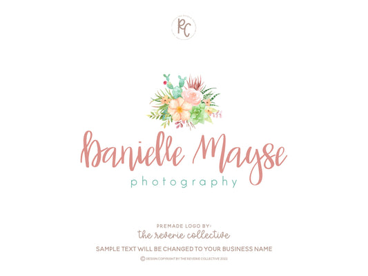 Danielle Mayse | Premade Logo Design | Colorful, Cactus, Succulent, Tropical