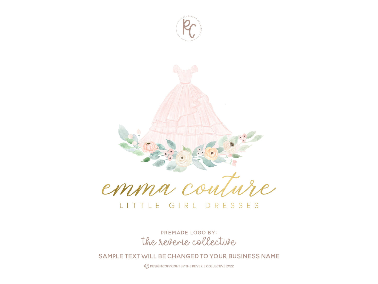 Emma Couture | Premade Logo Design | Dress, Fashion, Feminine