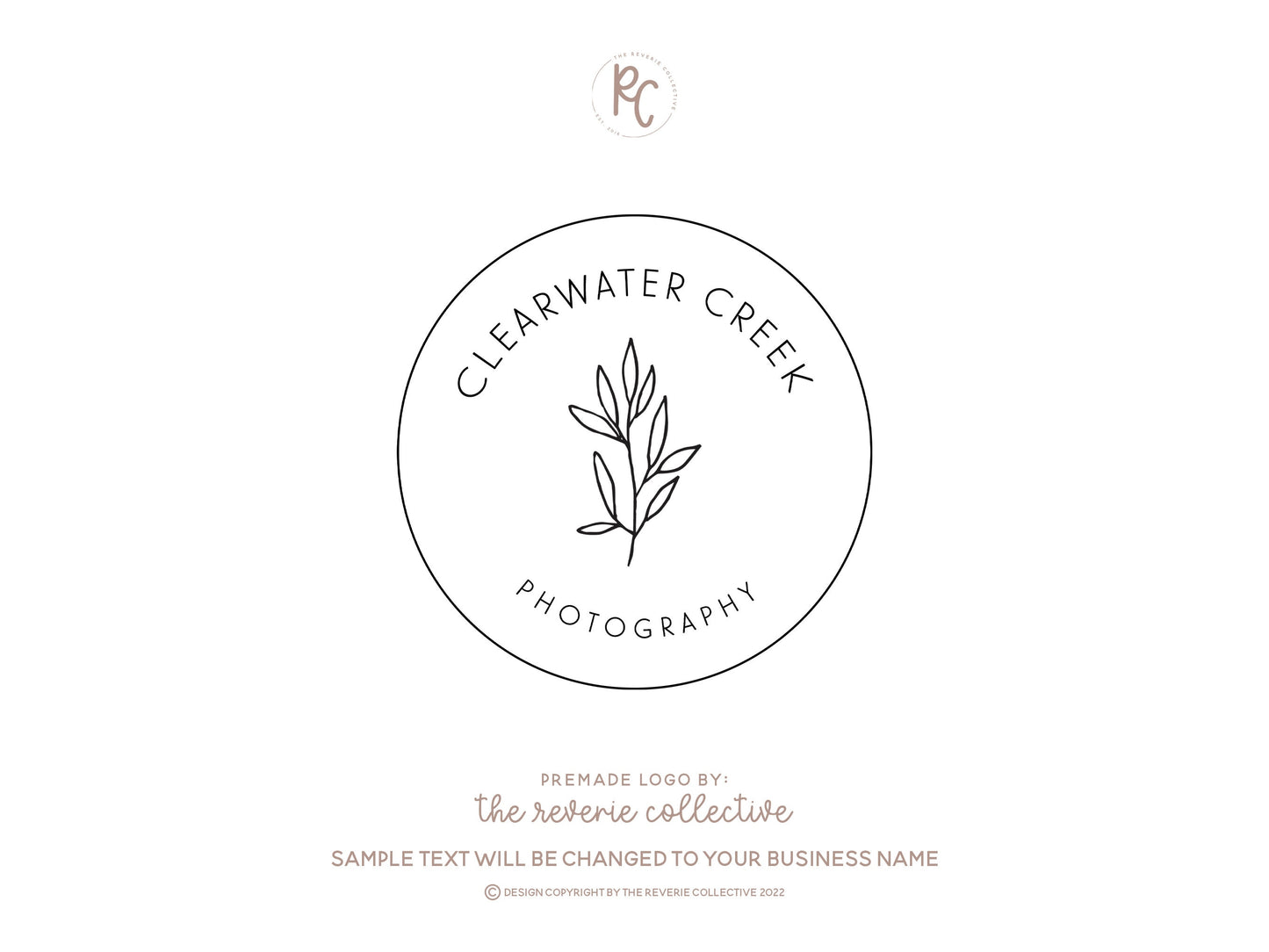 Clearwater Creek | Premade Logo Design | Hand Drawn, Botanical, Minimal, Line Art