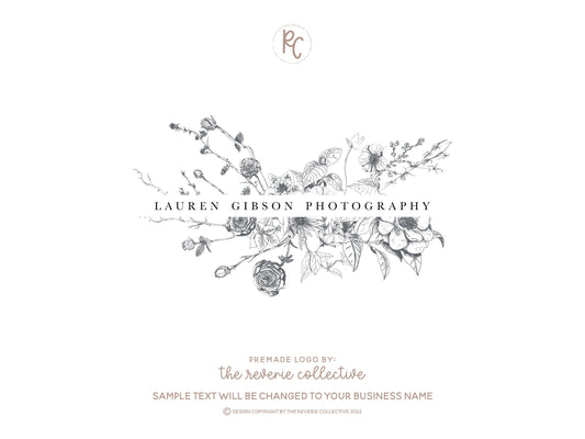 Lauren Gibson | Premade Logo Design | Floral Garden, Rustic Farmhouse, Fine Art