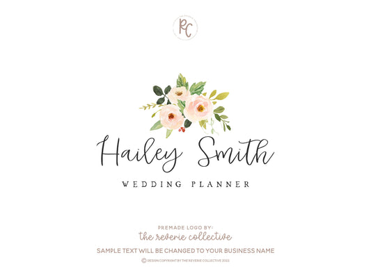 Hailey Smith | Premade Logo Design | Peony, Farmhouse, Watercolor Floral