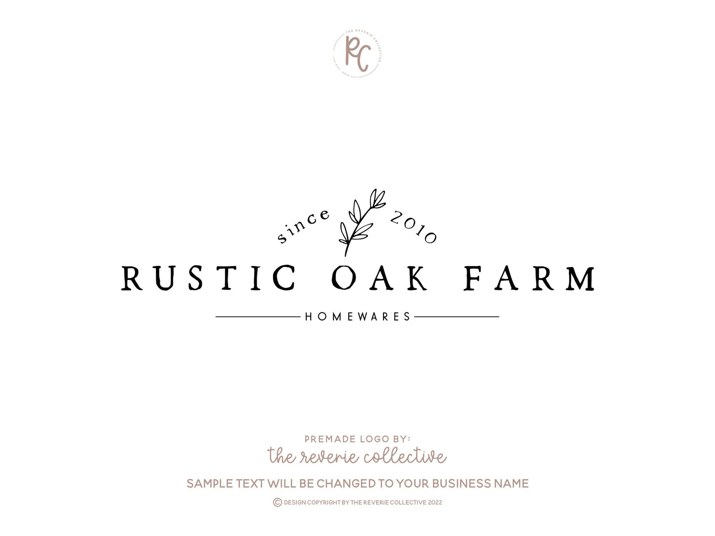 Rustic Oak Farm | Premade Logo Design | Rustic, Nature, Branch, Farmhouse