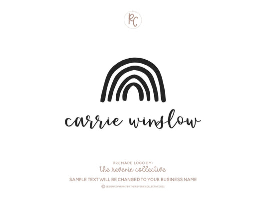 Carrie Winslow | Premade Logo Design | Rainbow, Bohemian, Modern, Minimal, Boho