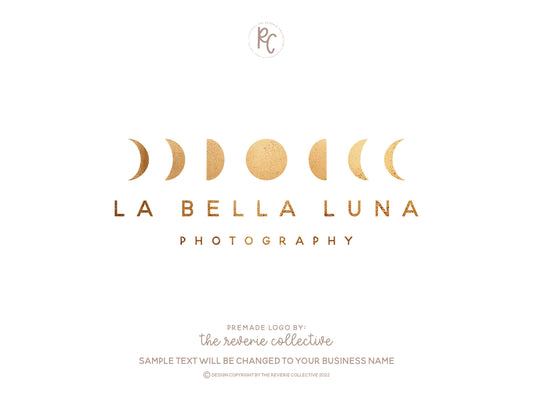La Bella Luna | Premade Logo Design | Moon Phases, Bohemian, Magical, Mystical