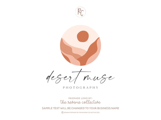Desert Muse | Premade Logo Design | Abstract Boho, Tropical, Sun, Modern