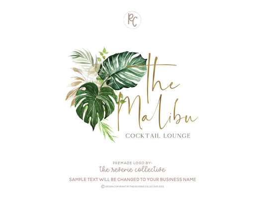The Malibu | Premade Logo Design | Palm Frond, Summer, West Coast, Botanical, Greenery