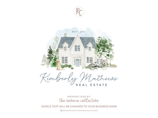 Kimberly Mathews | Premade Logo Design | Real Estate, House, Home, Realtor, Farmhouse