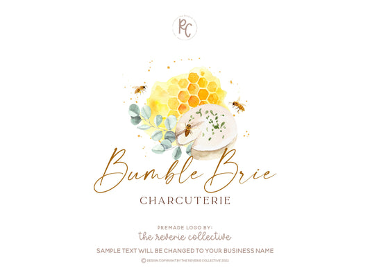 Bumble Brie | Premade Logo Design | Charcuterie, Cheese Board, Bee, Honey