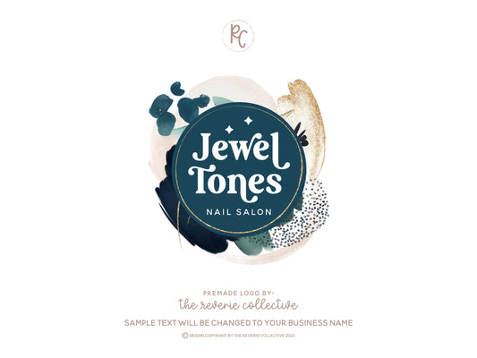 Jewel Tones | Premade Logo Design | Abstract, Boho, Vintage
