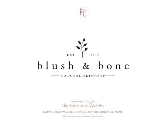 Blush & Bone | Premade Logo Design | Botanical, Branch, Floral, Line Art