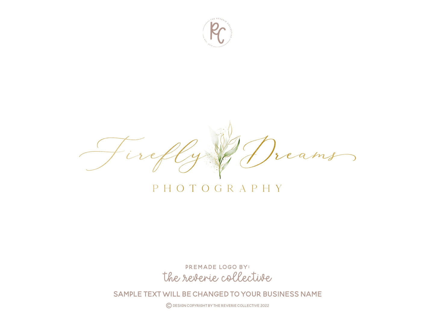 Firefly Dreams | Premade Logo Design | Botanical, Elegant, Watercolor Greenery