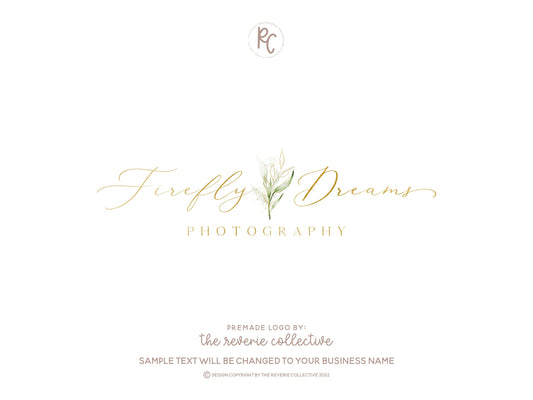 Firefly Dreams | Premade Logo Design | Botanical, Elegant, Watercolor Greenery