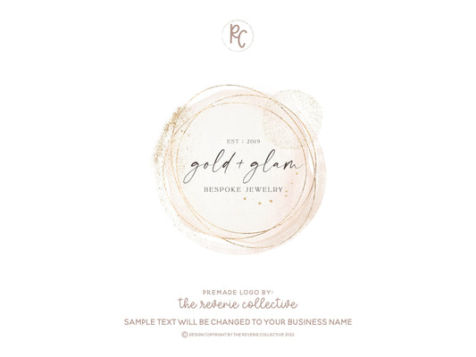 Gold + Glam | Premade Logo Design | Boho, Romantic, Soft Neutral, Jewelry