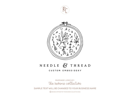 Needle & Thread | Premade Logo Design | Embroidery, Needlework, Sewing