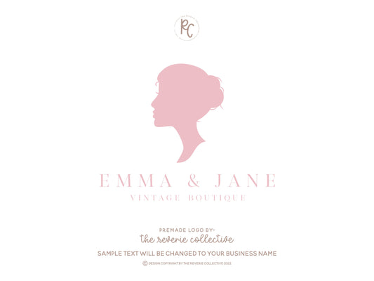 Emma & Jane | Premade Logo Design | Girl Silhouette, Beauty, Hair Stylist, Hair Salon