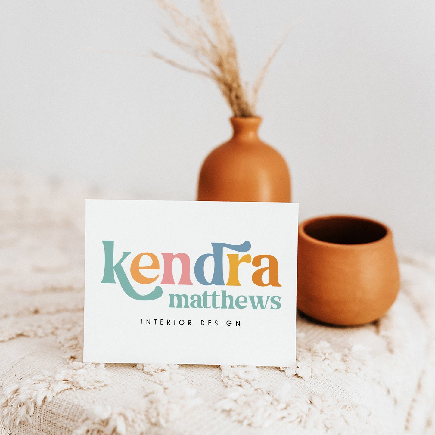 Kendra Matthews | Premade Logo Design | Modern Boho, Colorful, Retro